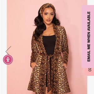 Leopard cardigan coat